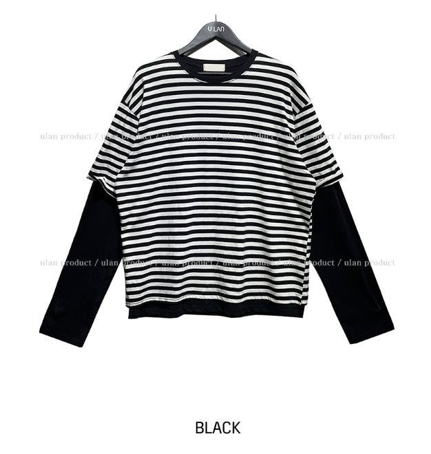 Odd stripe layered t-shirt