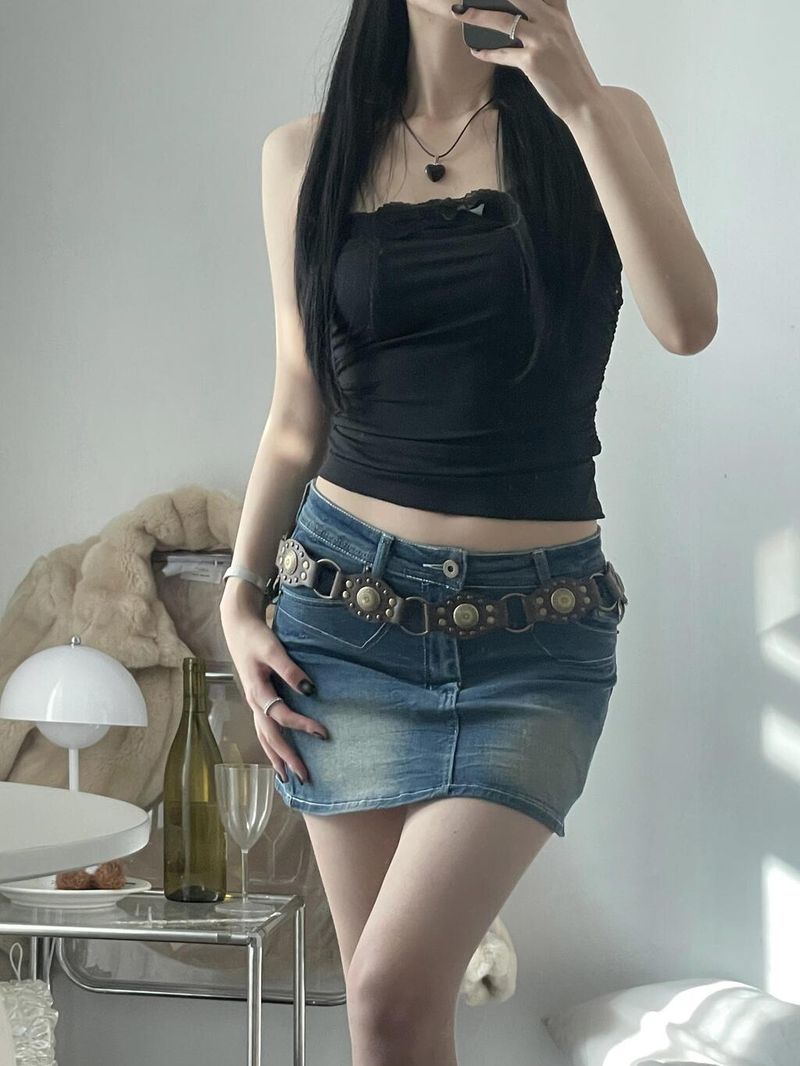 Black & heart necklace