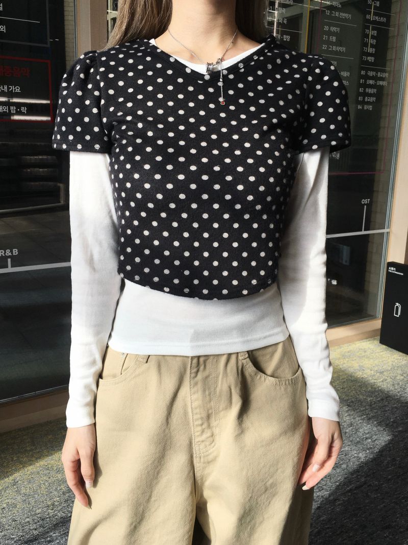 RITCORE(リットコア)の「Holly Dot Fleece Layered Short Sleeve T-Shirt (2c)(Tops)」