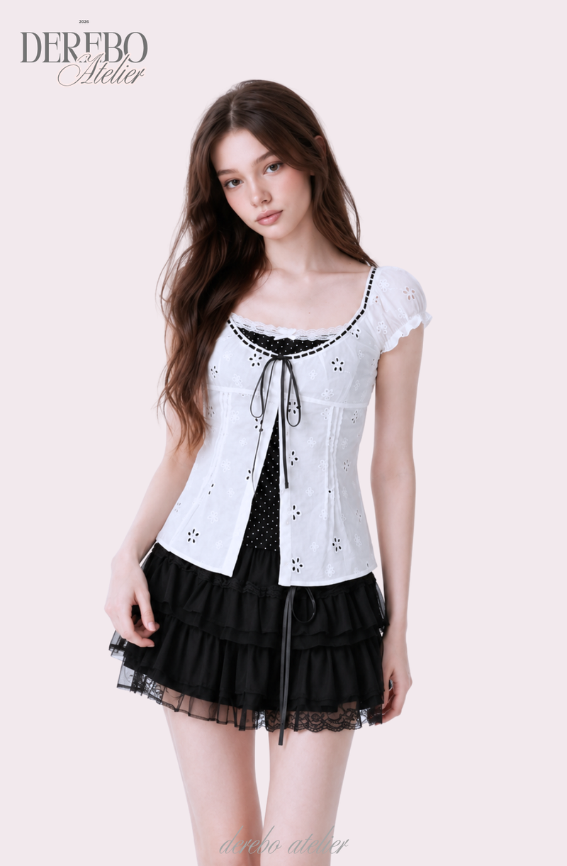 Mint Mocha Eyelet Blouse