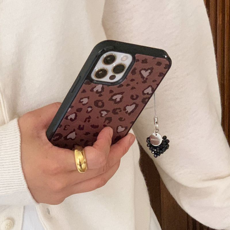 SWEEAR(スウィア)の「HEART LEOPARD GLASS BUMPER CASE (BROWN / CASE ONLY)(Smartphone Accessories)」