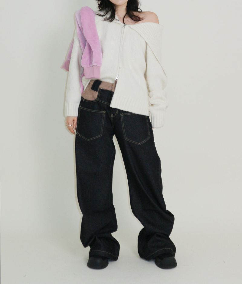 Square Sailor Collar Two-Way Knit Cardigan