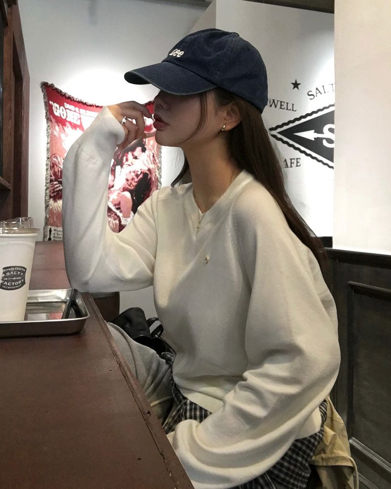 Caramel Color V-Neck Knit