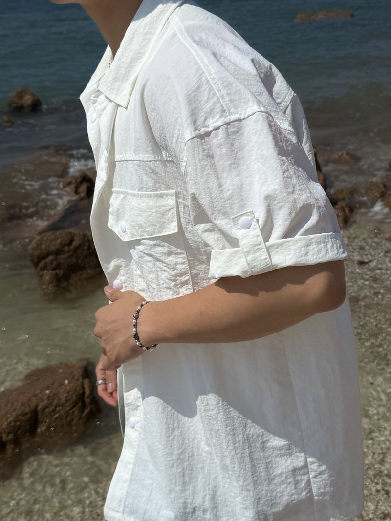 Nylon roll-up western shirt