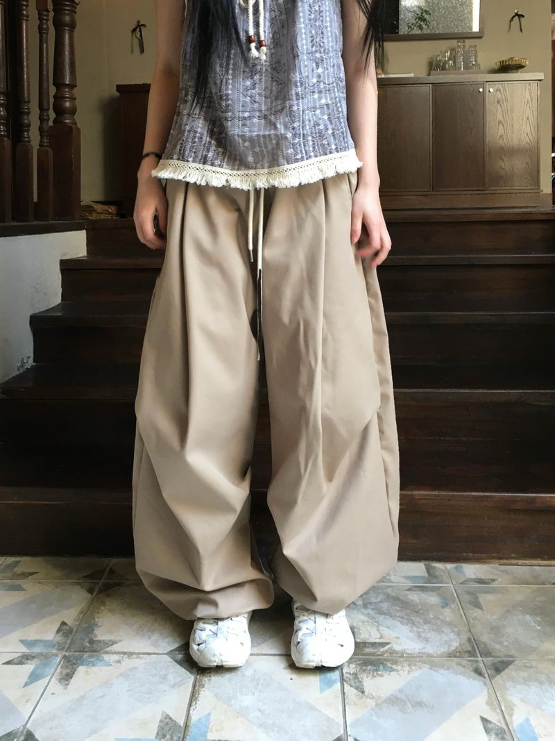 Tail Curved Wide Cotton Pants (4c)