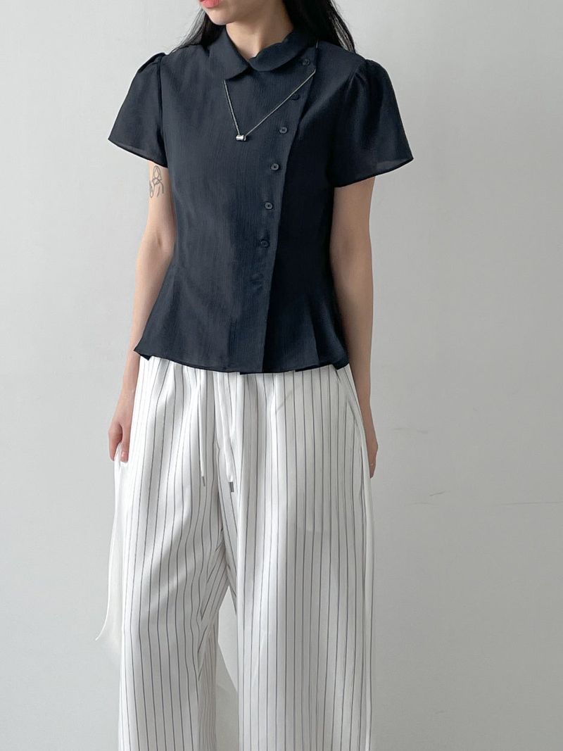 Stool Stripe Banding Wide Pants