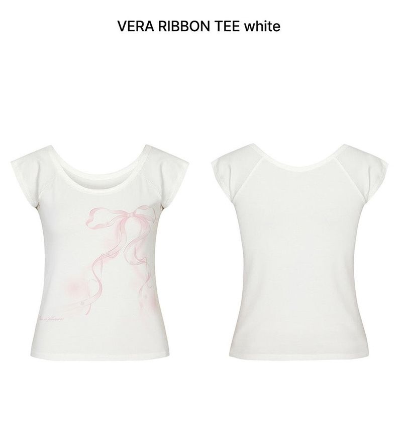 VERA RIBBON TEE white