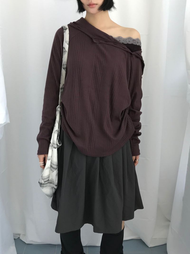 Lenny Shirring High-Neck Knitwear