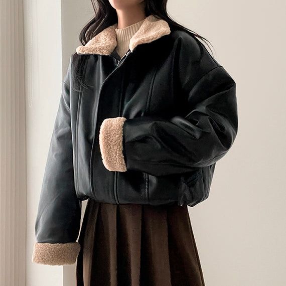 hijjoo（ハイチュー）の「Mohi High-Neck Wool Leather Jacket（Jackets/Outerwear）」
