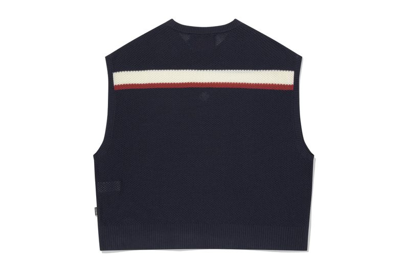 DOUBLE LINE WAFFLE KNIT VEST