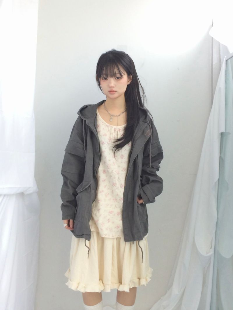 Flare cotton incision skirt