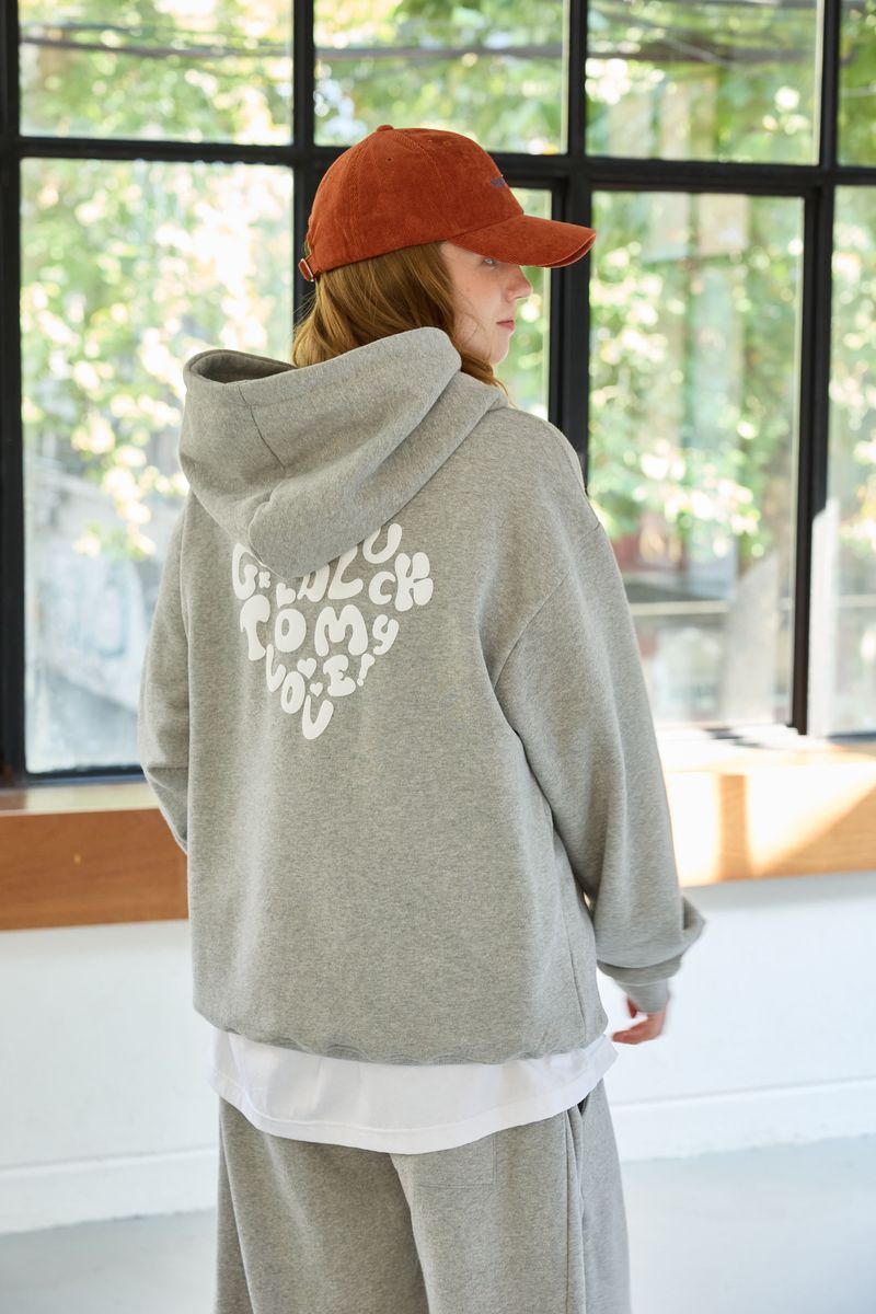 GOODLUCK HEART HOODIE / MELANGE