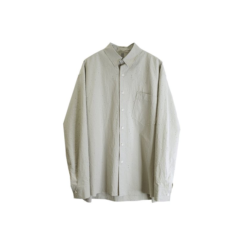 nought(ノウト)の「Irregular Punching Shirt / Khaki Grey(Tops)」