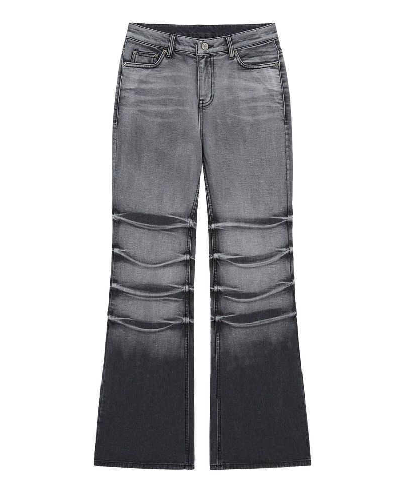 wrinkle denim pants (black)