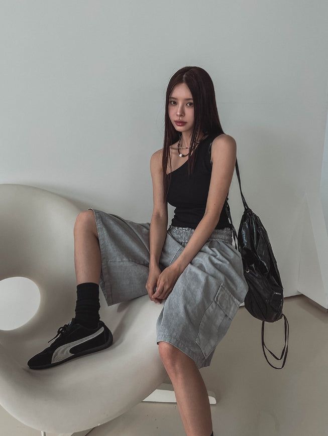 Bibi Unbalanced ribbed sleeveless