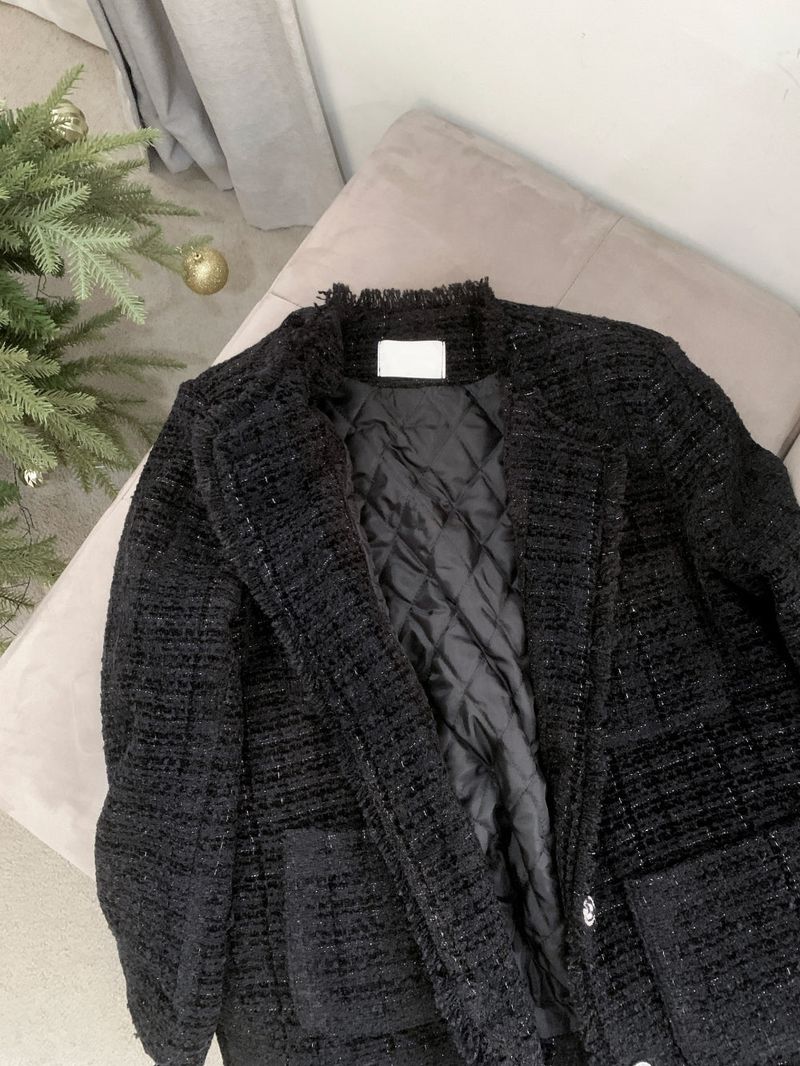 IF classic oversized tweed quilted jacket