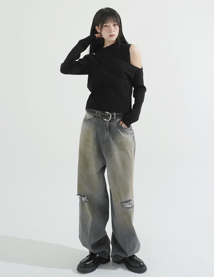 Dirty damage denim pants