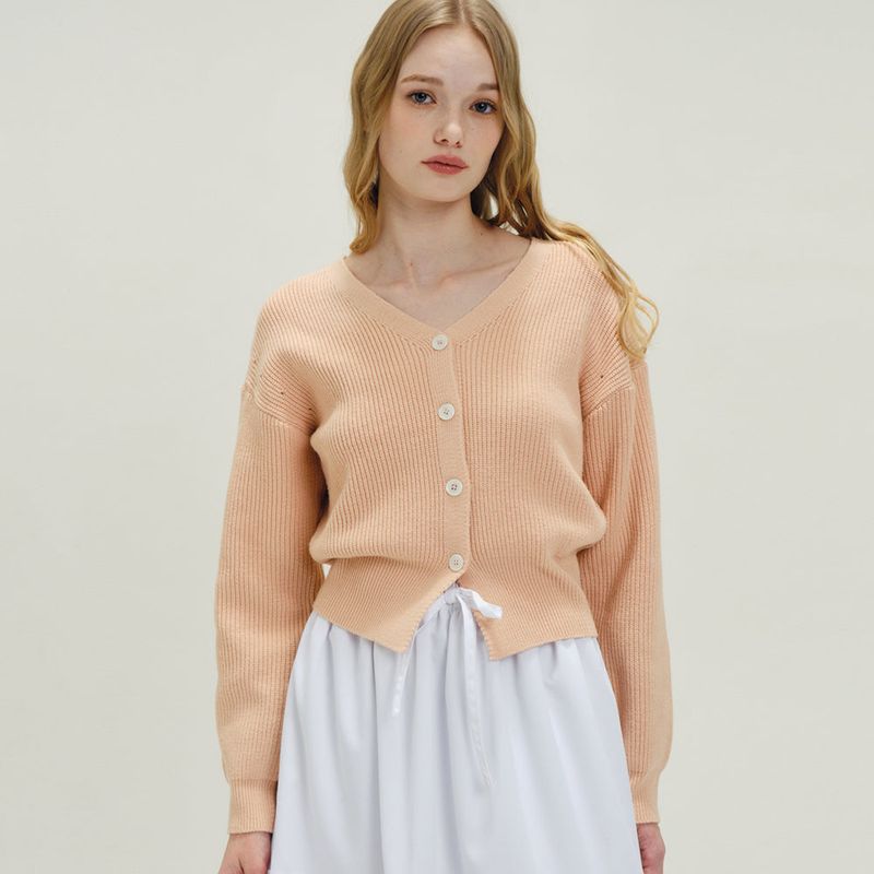 RAVEROUS（レイバロス）の「Y-Neck Hachi Sweater Cardigan Coral（Tops）」
