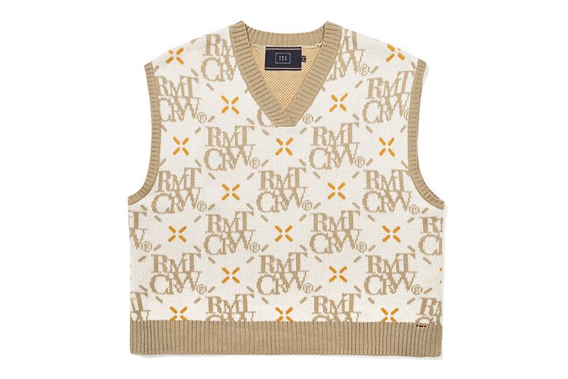 ARGYLE LOGO KNIT VEST_OATMEAL