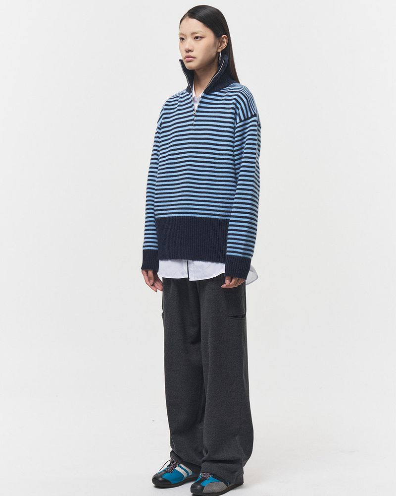 Bluesf woolen wide slacks