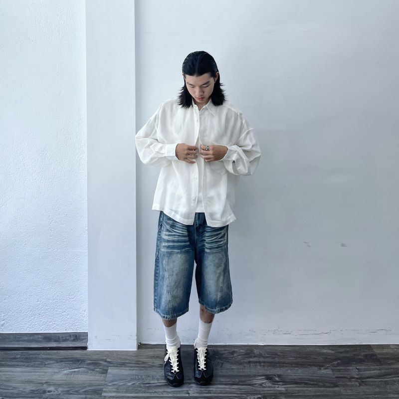 ミネラルブルークロップドデニム