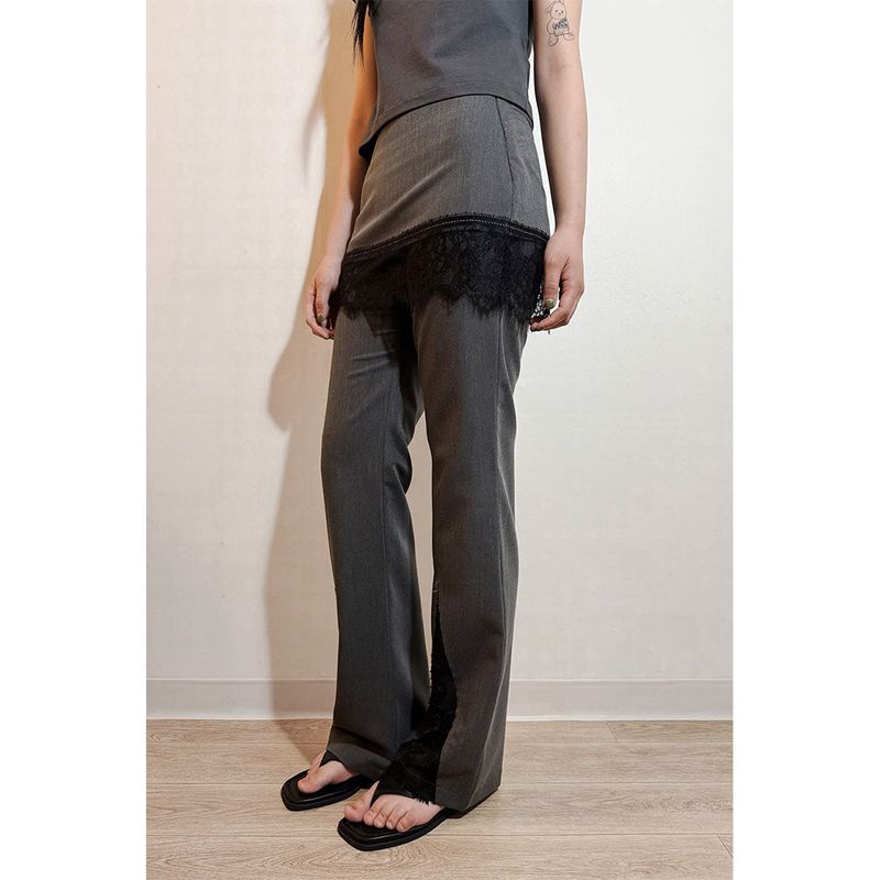 SLOGAN SKIRTED TROUSERS