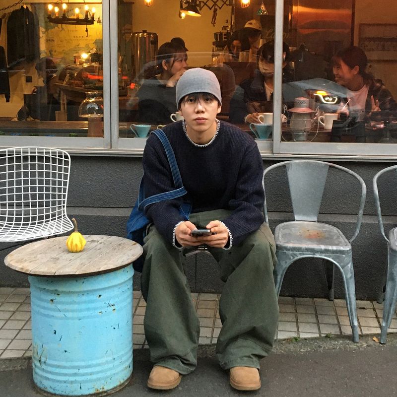 nareum（ナルム）の「コントラストステッチラウンドニット（トップス）」