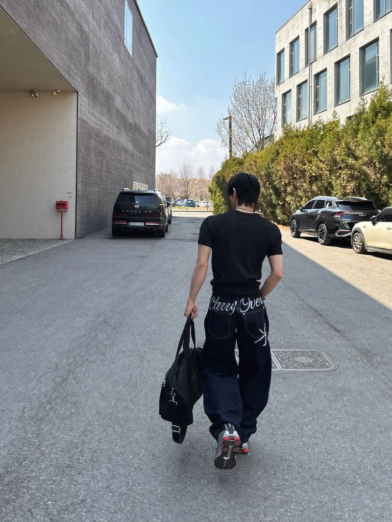 Esther Lettering Denim Pants 3C