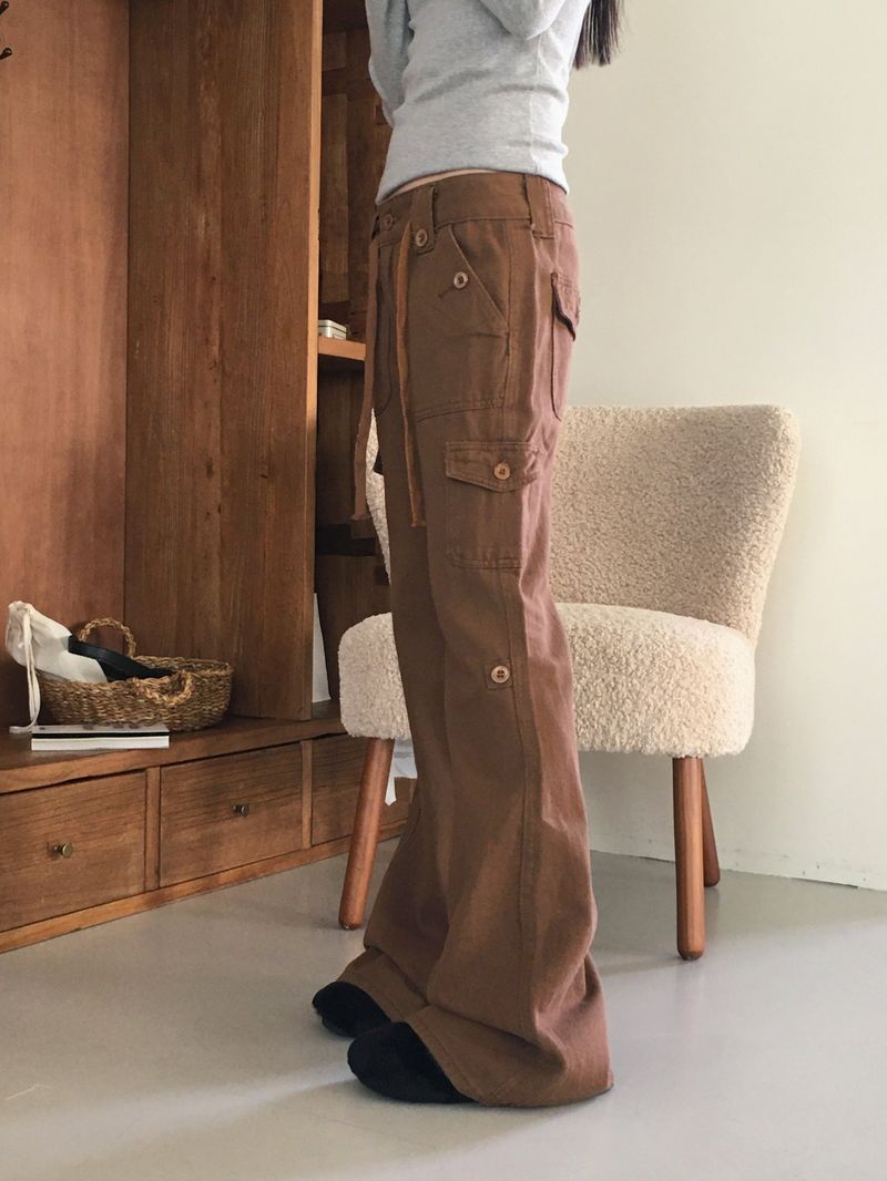 Kita y2k low rise cargo bootcut pants