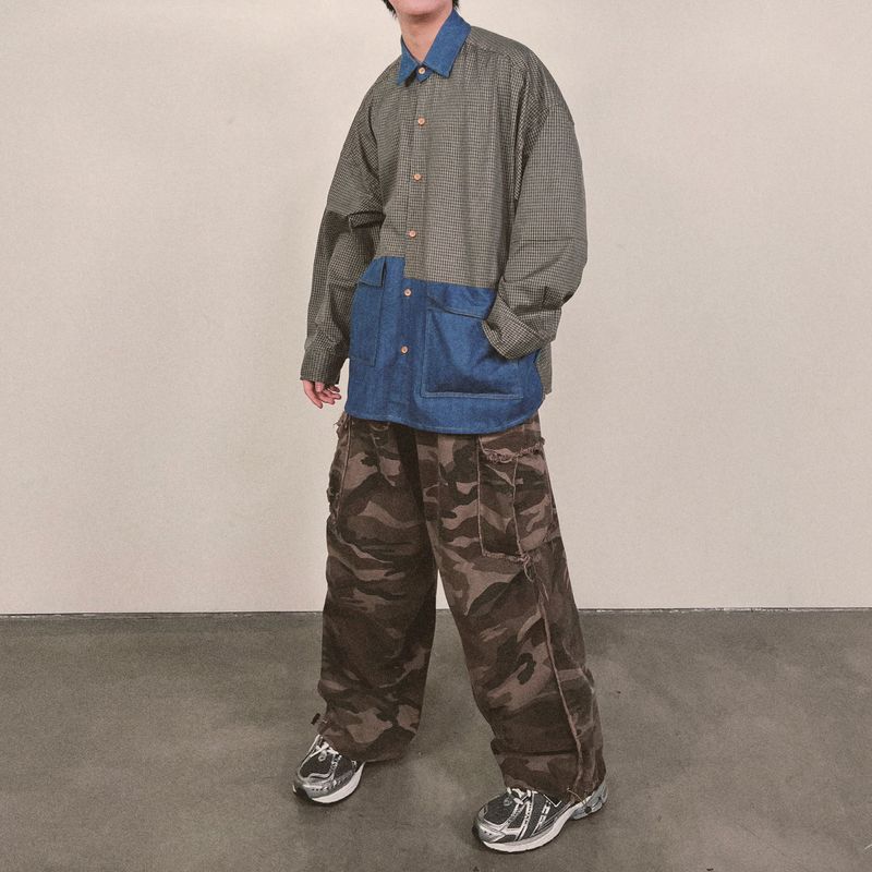 switch panel check shirt_blue