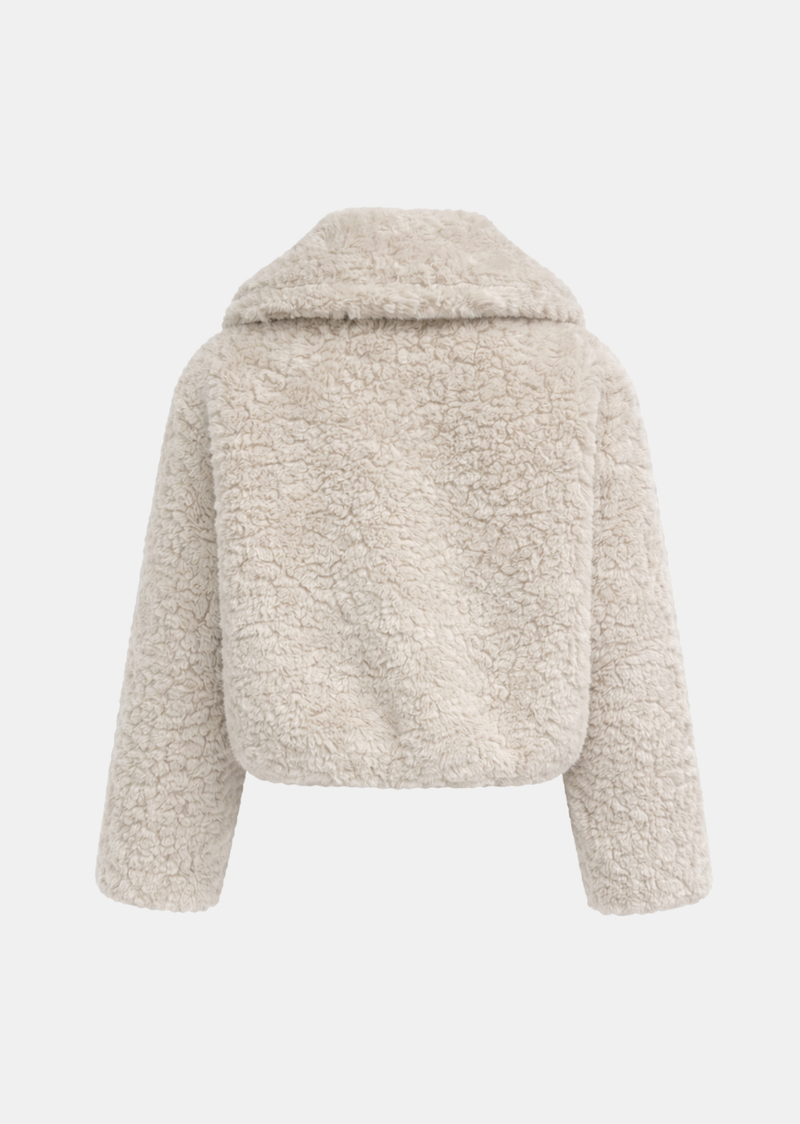 Ruen Bouclé Fur Short Zip-Up Jacket