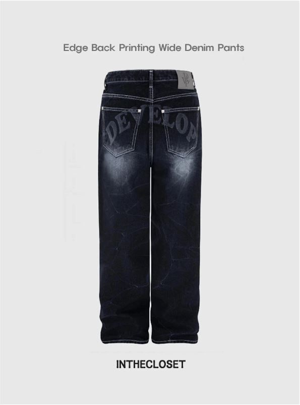 INTHECLOSET(インザクローゼット)の「エッジバックプリントワイドデニムパンツ(パンツ)」