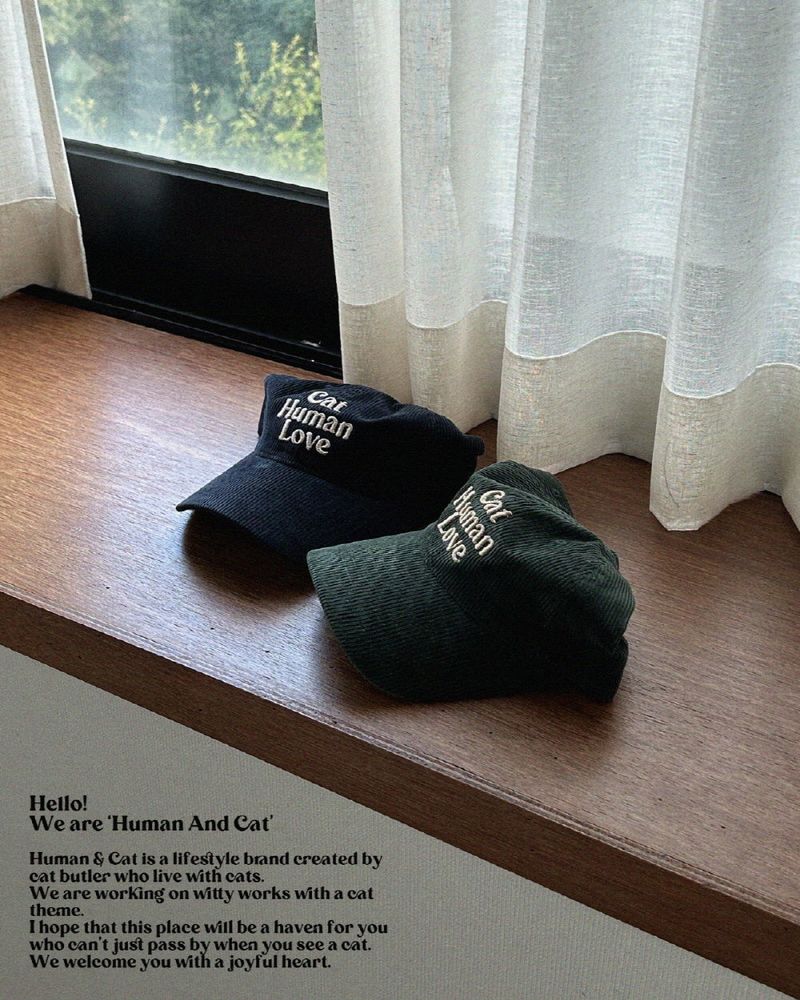 CAT HUMAN LOVE CORDUROY BALL CAP_BEIGE