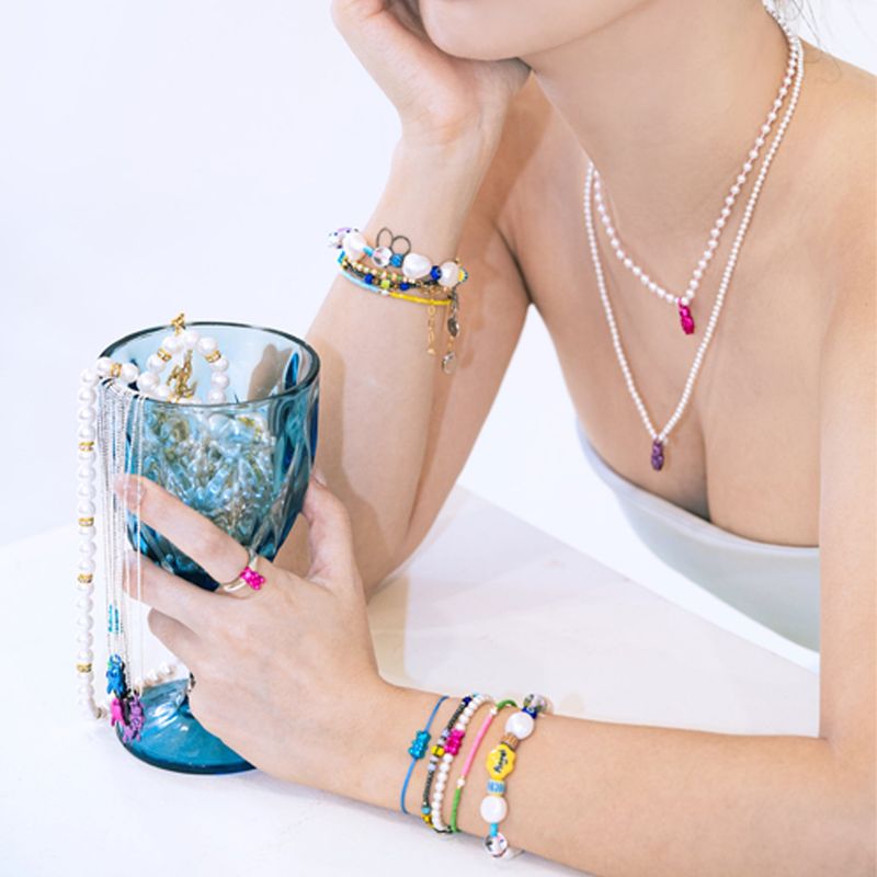 Petit Bear Pearl Bracelet_Blue