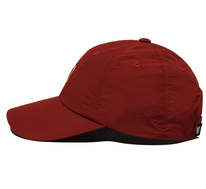 Relaxed Fit Nylon Square Logo Ball Cap【RED】