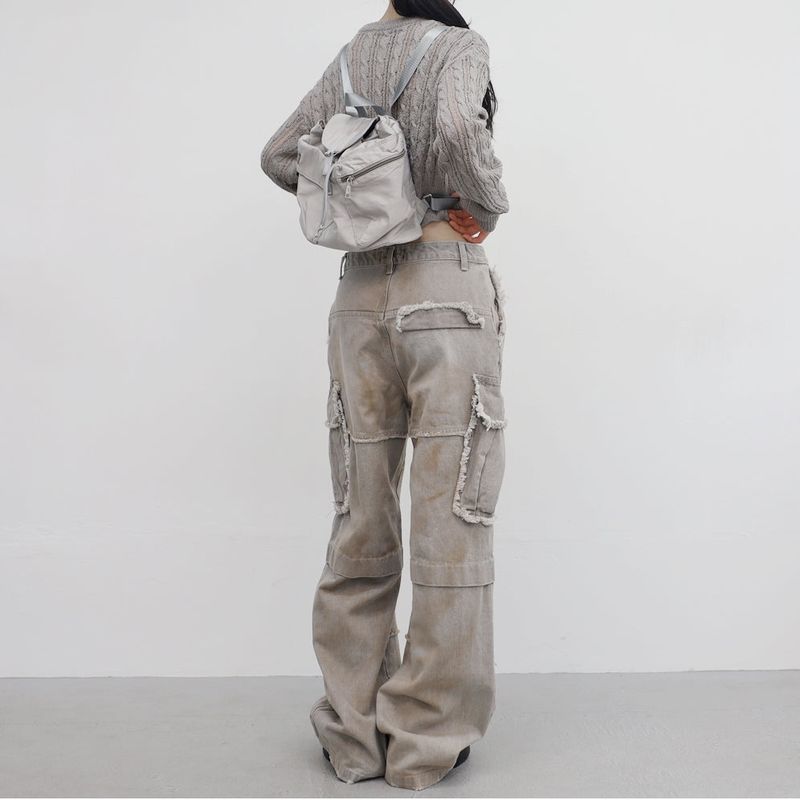 (Unisex) Bison Cargo Wide Denim