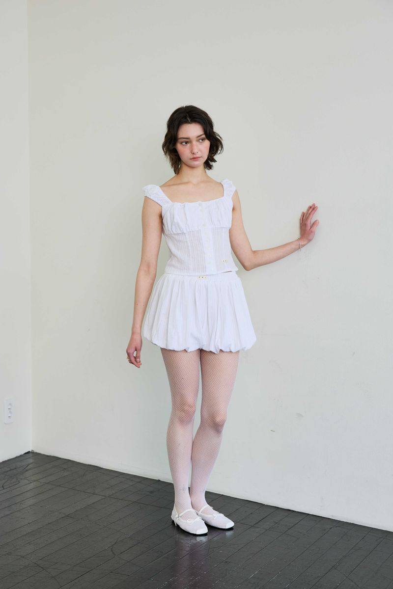  CUDDLY BALLOON SKIRT PANTS / WHITE