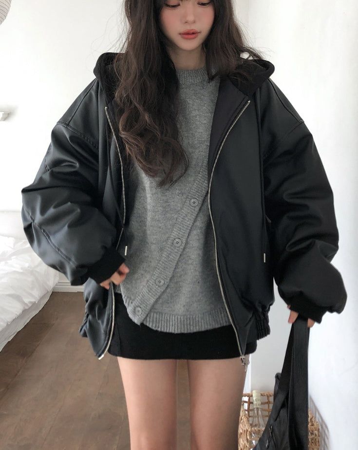 Meto Leather Hood Flight Jacket