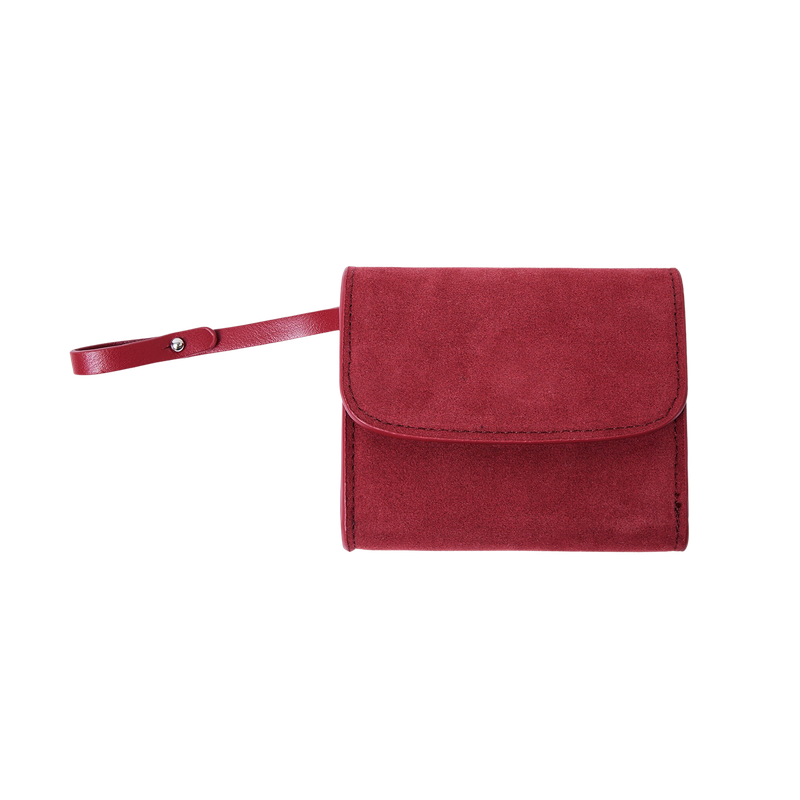 Lunar Suede Card Wallet (Red)