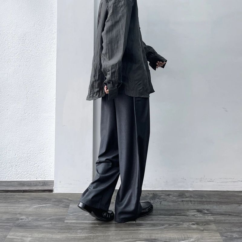 Curved Draped Suiting Trousers