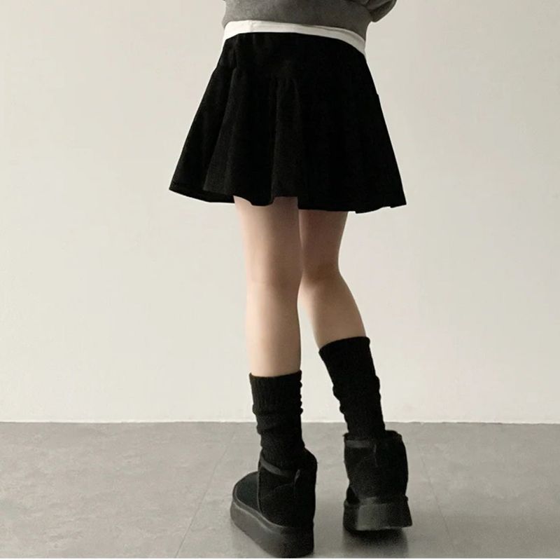 Polen corduroy flared miniskirt