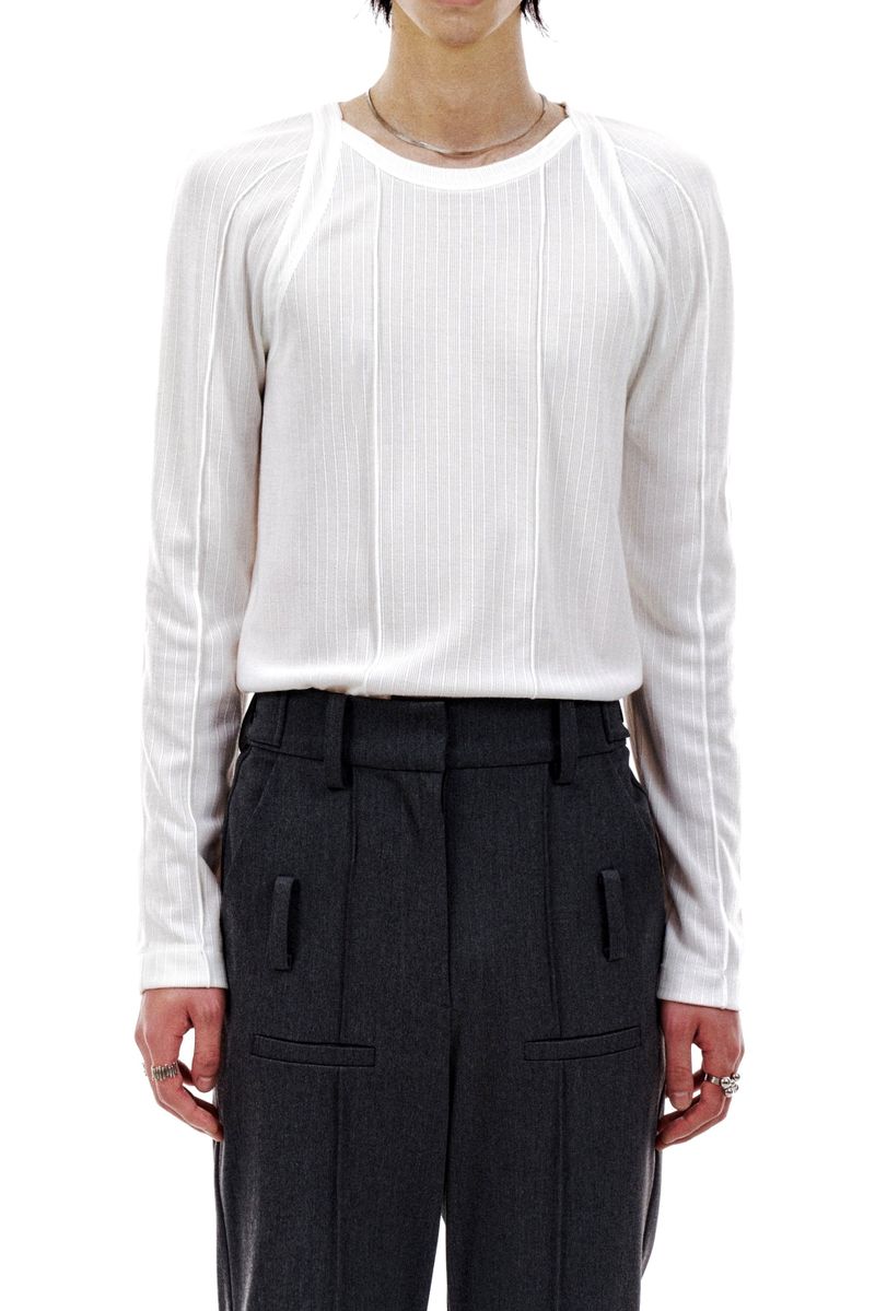 LEATHER STRAP TAILORED PANTS