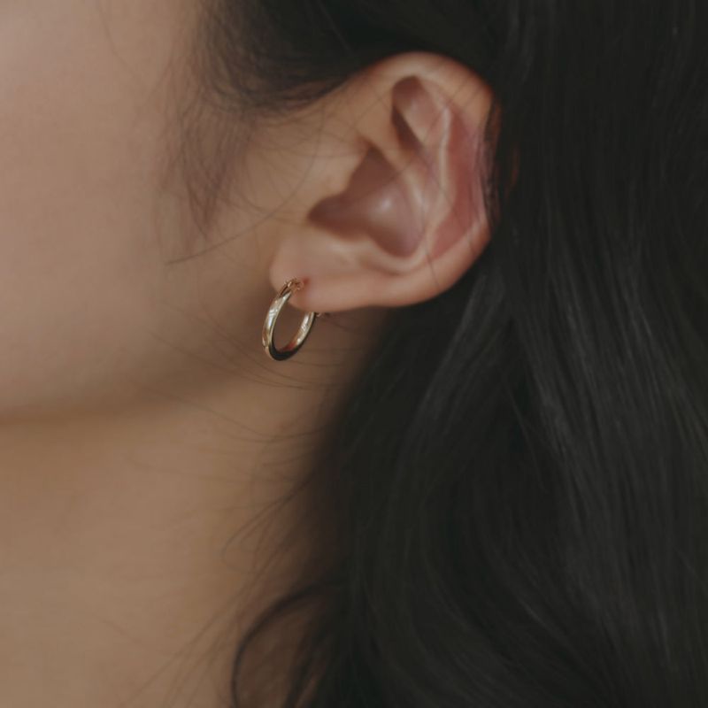 14K GOLDFILLED RING EARRING (S size)