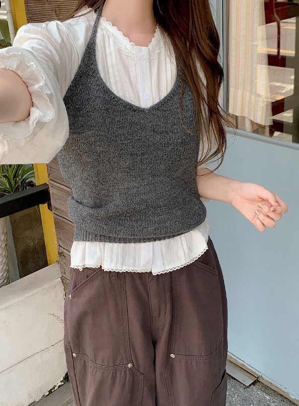 SHOPPERLAND(ショッパーランド)の「#Halter Neck Wool50 Knit Bustier (4color)(Tops)」