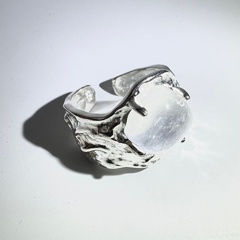 Bumpy crystal ring