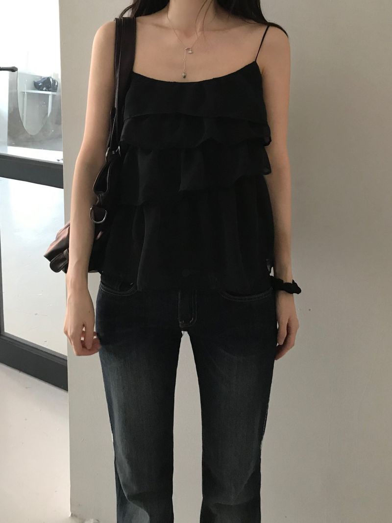 See-through frill bustier (2 colors)