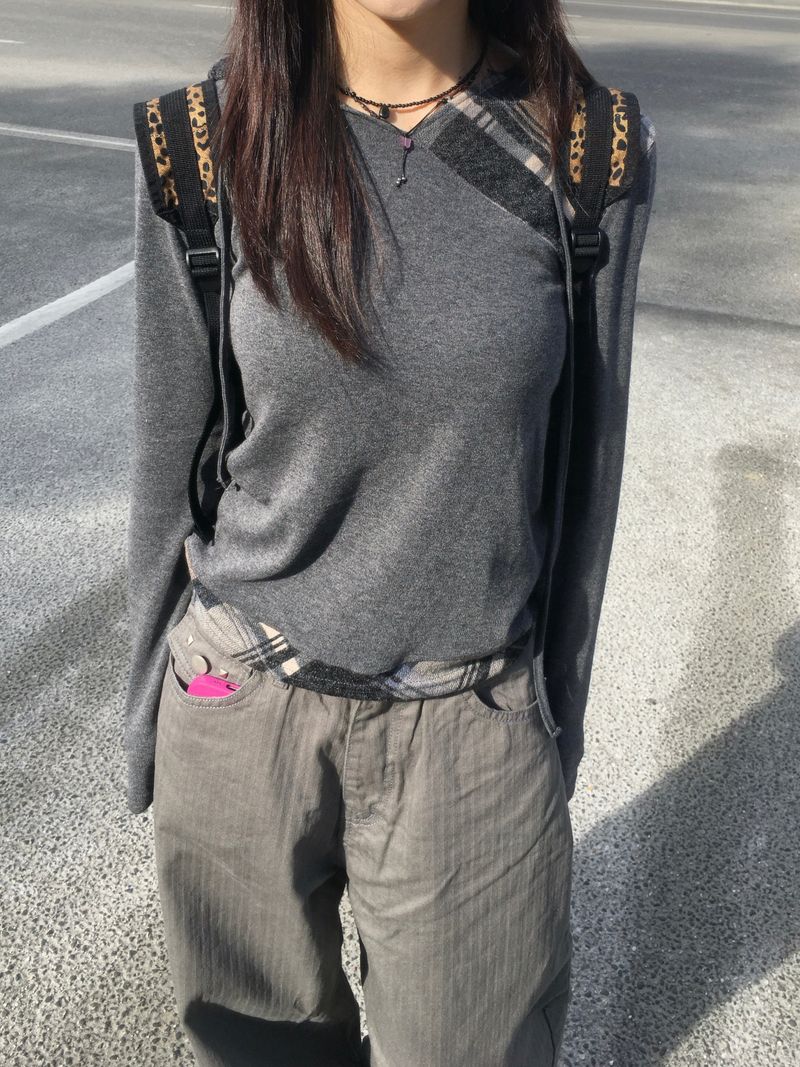 Mode Slim Fit Check Pattern Hoodie (2c)