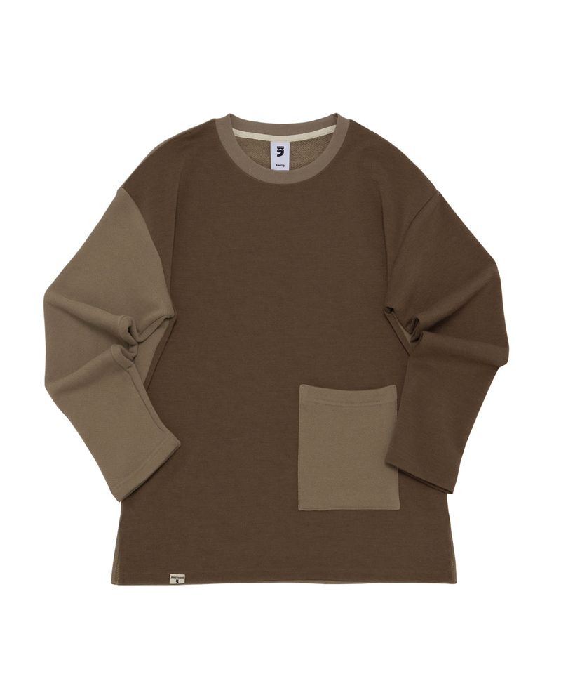 A NOTHING（アナッシング）の「KNIT X TERRY COMBINATION POCKET TEE (Beige)（Tops）」