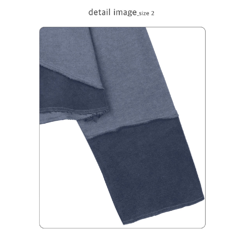 PIGMENT TWO BLOCK CROP HOODIE_BLUE NAVY