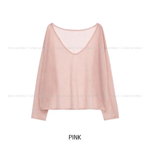 Reason See-through Deep V-Neck Long Sleeve